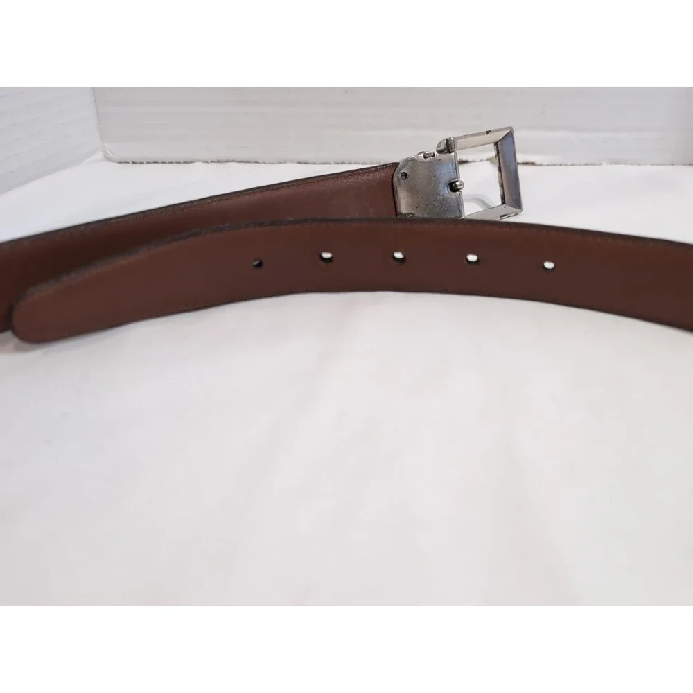 BRIGHTON BELT DARK BROWN LEATHER CROC EMBOSSED SIZE 40 MADE IN USA VINTAGE